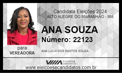 Candidato ANA SOUZA 2024 - ALTO ALEGRE DO MARANHÃO - Eleições