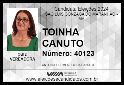 Candidato TOINHA CANUTO 2024 - SÃO LUÍS GONZAGA DO MARANHÃO - Eleições