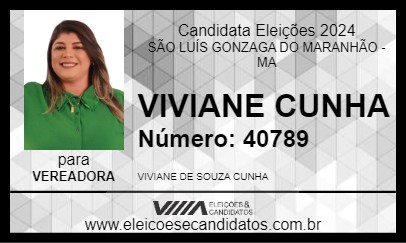 Candidato VIVIANE CUNHA 2024 - SÃO LUÍS GONZAGA DO MARANHÃO - Eleições