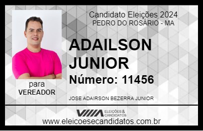 Candidato ADAILSON JUNIOR 2024 - PEDRO DO ROSÁRIO - Eleições