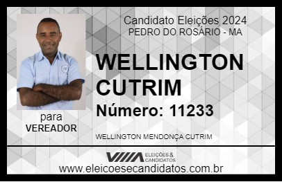 Candidato WELLINGTON CUTRIM 2024 - PEDRO DO ROSÁRIO - Eleições