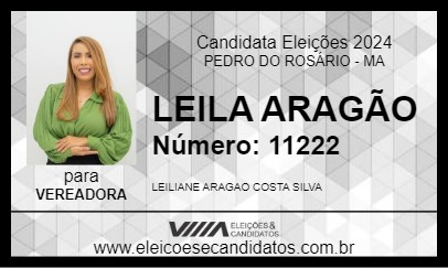 Candidato LEILA ARAGÃO 2024 - PEDRO DO ROSÁRIO - Eleições