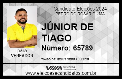 Candidato JÚNIOR DE TIAGO 2024 - PEDRO DO ROSÁRIO - Eleições