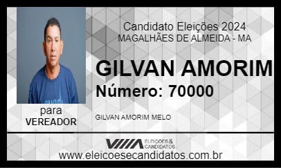 Candidato GILVAN AMORIM 2024 - MAGALHÃES DE ALMEIDA - Eleições