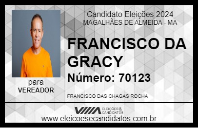 Candidato FRANCISCO DA GRACY 2024 - MAGALHÃES DE ALMEIDA - Eleições