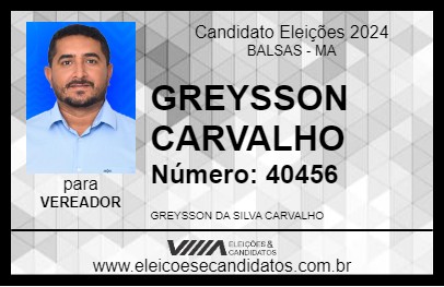 Candidato GREYSSON CARVALHO 2024 - BALSAS - Eleições