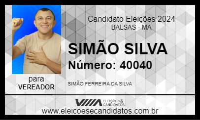 Candidato SIMÃO SILVA 2024 - BALSAS - Eleições