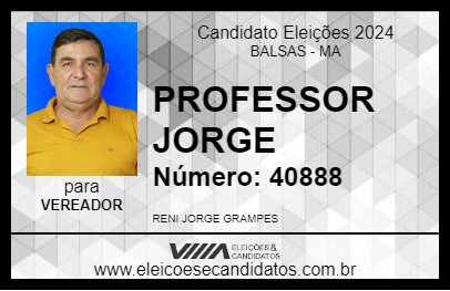 Candidato PROFESSOR JORGE 2024 - BALSAS - Eleições