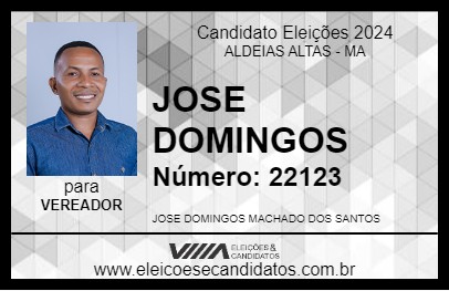 Candidato JOSE DOMINGOS 2024 - ALDEIAS ALTAS - Eleições