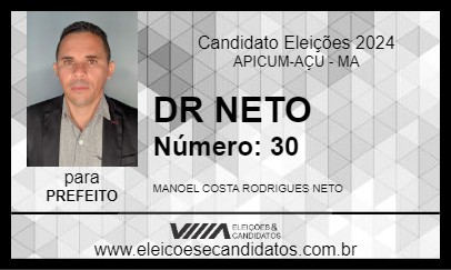 Candidato DR NETO 2024 - APICUM-AÇU - Eleições