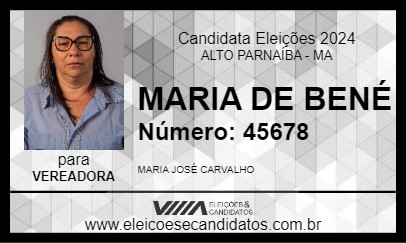 Candidato MARIA DE BENÉ 2024 - ALTO PARNAÍBA - Eleições