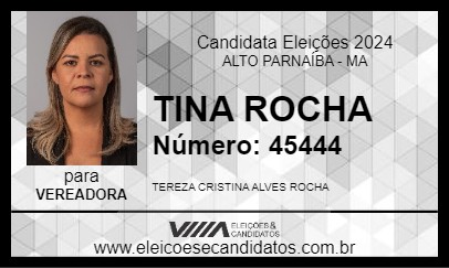 Candidato TINA ROCHA 2024 - ALTO PARNAÍBA - Eleições