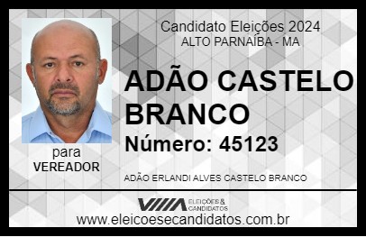 Candidato ADÃO CASTELO BRANCO 2024 - ALTO PARNAÍBA - Eleições