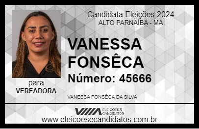 Candidato VANESSA FONSÊCA 2024 - ALTO PARNAÍBA - Eleições