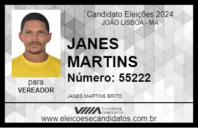 Candidato JANES MARTINS 2024 - JOÃO LISBOA - Eleições