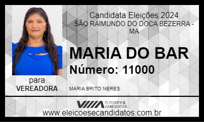 Candidato MARIA DO BAR 2024 - SÃO RAIMUNDO DO DOCA BEZERRA - Eleições