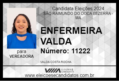 Candidato ENFERMEIRA VALDA 2024 - SÃO RAIMUNDO DO DOCA BEZERRA - Eleições