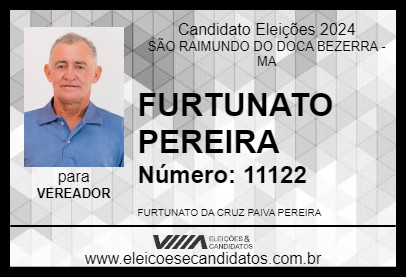 Candidato FURTUNATO PEREIRA 2024 - SÃO RAIMUNDO DO DOCA BEZERRA - Eleições