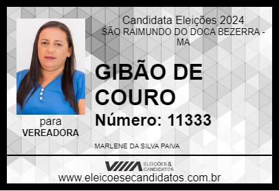 Candidato GIBÃO DE COURO 2024 - SÃO RAIMUNDO DO DOCA BEZERRA - Eleições