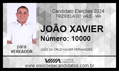 Candidato JOÃO XAVIER 2024 - TRIZIDELA DO VALE - Eleições