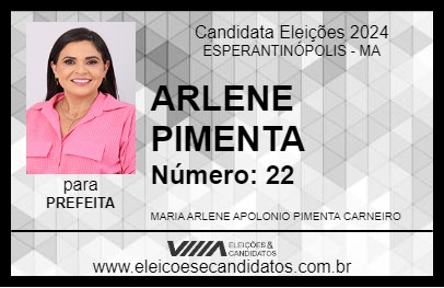 Candidato ARLENE PIMENTA 2024 - ESPERANTINÓPOLIS - Eleições