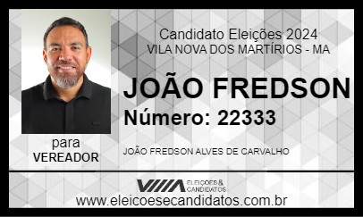 Candidato JOÃO FREDSON 2024 - VILA NOVA DOS MARTÍRIOS - Eleições