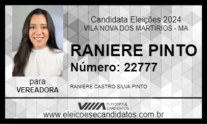 Candidato RANIERE PINTO 2024 - VILA NOVA DOS MARTÍRIOS - Eleições