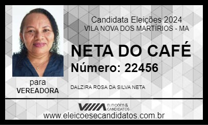 Candidato NETA DO CAFÉ 2024 - VILA NOVA DOS MARTÍRIOS - Eleições