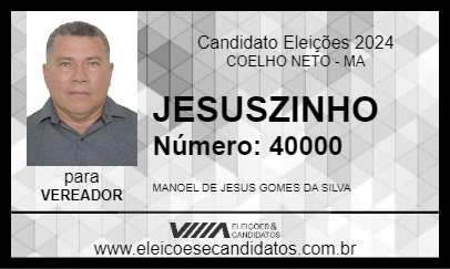 Candidato JESUSZINHO 2024 - COELHO NETO - Eleições