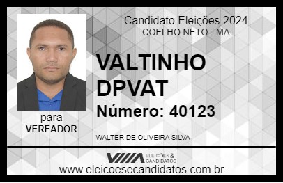 Candidato VALTINHO 2024 - COELHO NETO - Eleições