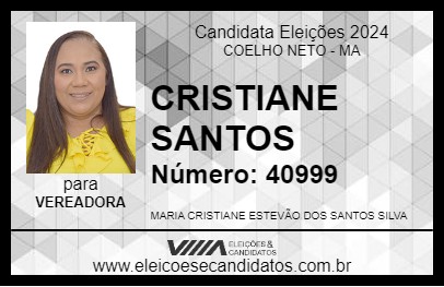 Candidato CRISTIANE SANTOS 2024 - COELHO NETO - Eleições