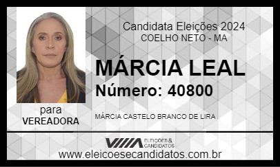 Candidato MÁRCIA LEAL 2024 - COELHO NETO - Eleições