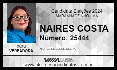 Candidato NAIRES COSTA 2024 - MARANHÃOZINHO - Eleições