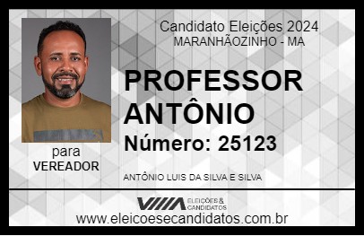 Candidato PROFESSOR ANTÔNIO 2024 - MARANHÃOZINHO - Eleições