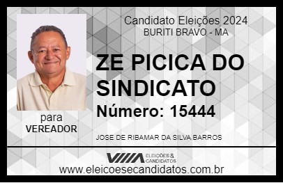 Candidato ZE PICICA DO SINDICATO 2024 - BURITI BRAVO - Eleições