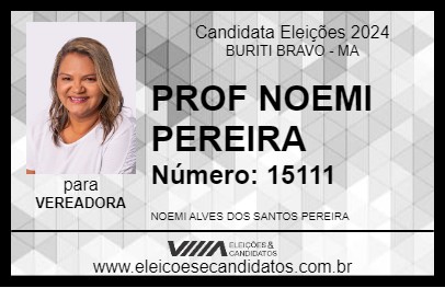 Candidato PROF NOEMI PEREIRA 2024 - BURITI BRAVO - Eleições