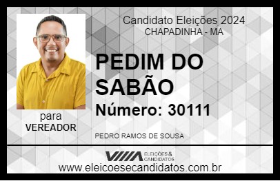 Candidato PEDIM DO SABÃO 2024 - CHAPADINHA - Eleições