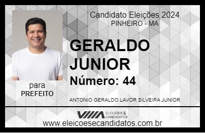 Candidato GERALDO JUNIOR 2024 - PINHEIRO - Eleições