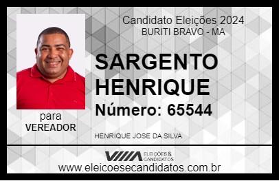 Candidato SARGENTO HENRIQUE 2024 - BURITI BRAVO - Eleições