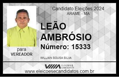 Candidato LEÃO AMBRÓSIO 2024 - ARAME - Eleições