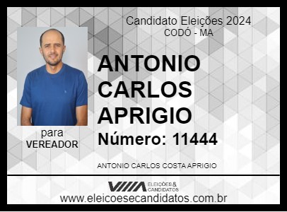 Candidato ANTONIO CARLOS APRIGIO 2024 - CODÓ - Eleições