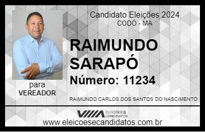 Candidato RAIMUNDO SARAPÓ 2024 - CODÓ - Eleições