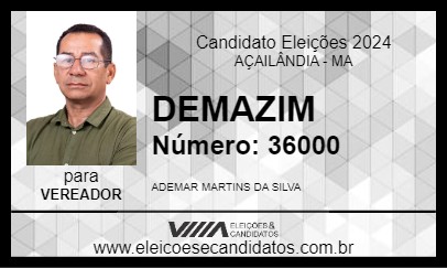 Candidato DEMAZIM 2024 - AÇAILÂNDIA - Eleições