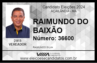 Candidato RAIMUNDO DO BAIXÃO 2024 - AÇAILÂNDIA - Eleições