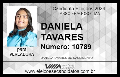 Candidato DANIELA TAVARES 2024 - TASSO FRAGOSO - Eleições