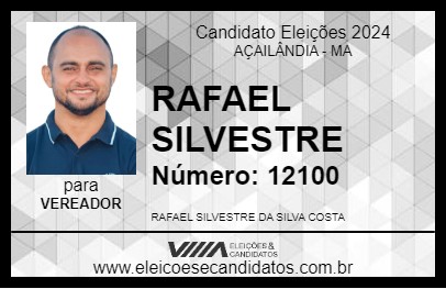 Candidato RAFAEL SILVESTRE 2024 - AÇAILÂNDIA - Eleições