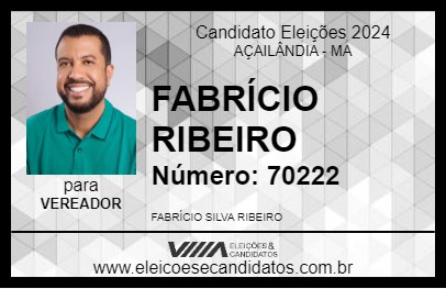 Candidato FABRÍCIO RIBEIRO 2024 - AÇAILÂNDIA - Eleições