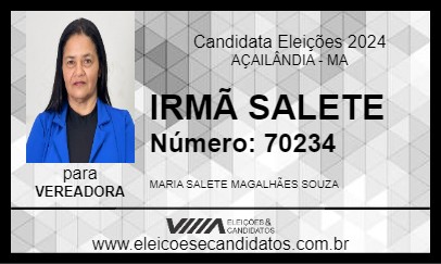 Candidato IRMÃ SALETE 2024 - AÇAILÂNDIA - Eleições