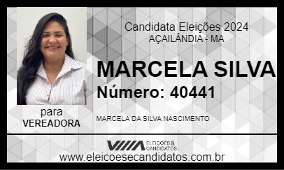 Candidato MARCELA SILVA 2024 - AÇAILÂNDIA - Eleições