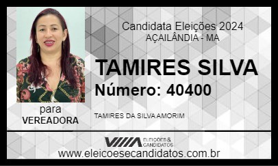 Candidato TAMIRES SILVA 2024 - AÇAILÂNDIA - Eleições